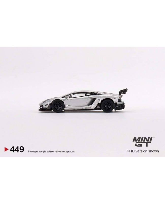 (預訂 Pre-order) Mini GT 1/64 #449 LB★WORKS Lamborghini Aventador Limited Edition Matt Silver (Diecast car model)