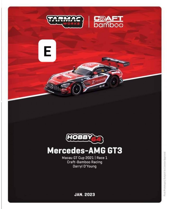 (預訂 Pre-order) Tarmac 1/64 T64-062-21MGP95A Mercedes-AMG GT3 Macau GT Cup 2021 - Race 1
Craft-Bamboo Racing - Darryl O'Young
- Officially licensed by Mercedes-Benz (Diecast car model)