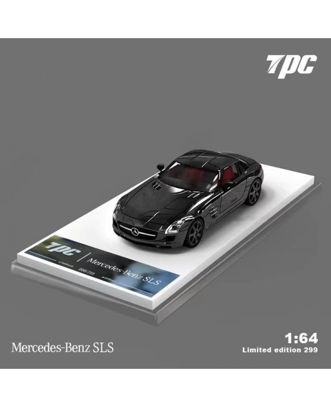 (預訂 Pre-order) TPC 1/64 Benz SLS 電鍍黑+紅色內飾  (Diecast car model)
