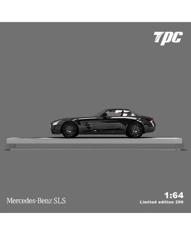 (預訂 Pre-order) TPC 1/64 Benz SLS 電鍍黑+紅色內飾  (Diecast car model)
