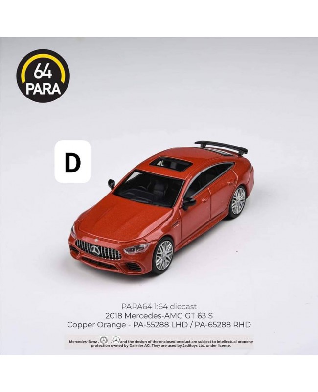 (預訂 Pre-order) Para64 1/64 PA-65288 2018 Mercedes-AMG GT 63 S - Copper Orange RHD (Diecast car model)
