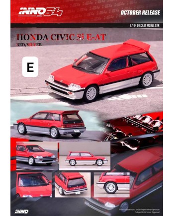 (預訂 Pre-order) Inno64 HONDA CIVIC Si E-AT Red/Silver IN64-EAT-RESL (Diecast car model)