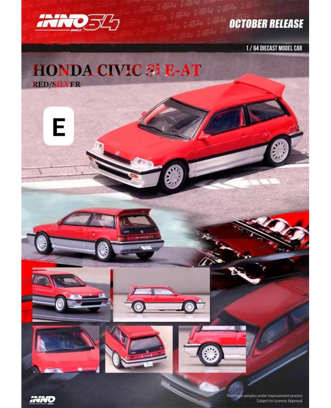 (預訂 Pre-order) Inno64 HONDA CIVIC Si E-AT Red/Silver IN64-EAT-RESL (Diecast car model)