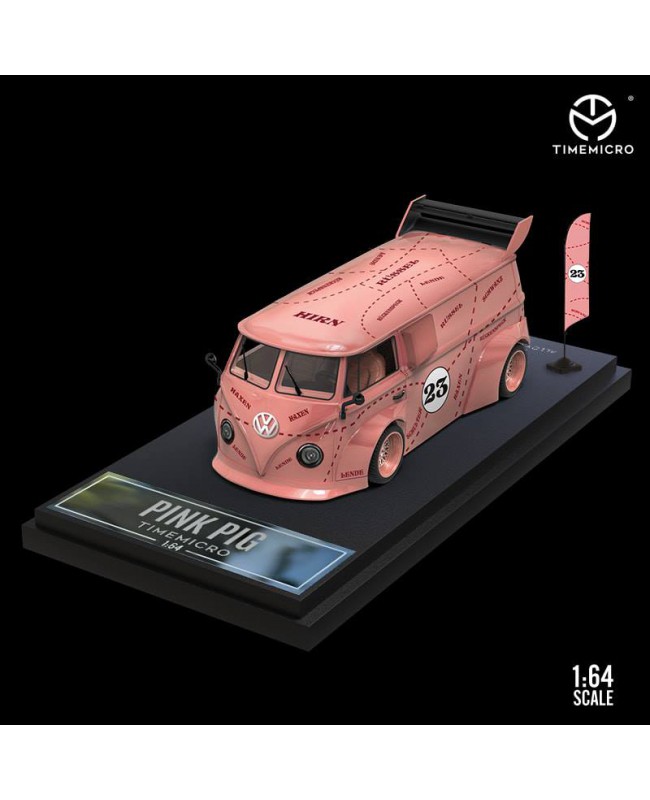 (預訂 Pre-order) TimeMicro 1:64 VW Type 2 麵包車 Pink Pig #23 (Diecast car model)