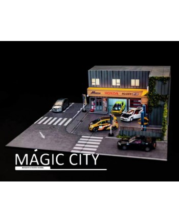 (預訂 Pre-order) Magic City 1/64 場景 日本 Honda JS改裝總部 (重置版)