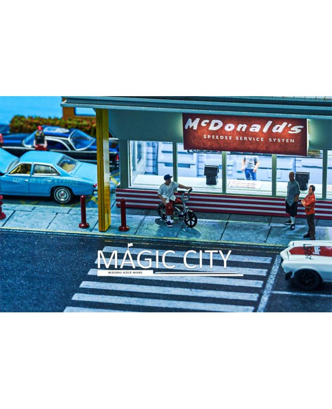 (預訂 Pre-order) Magic City 1/64 場景 美國麥當勞穿梭店