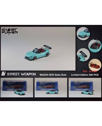 (預訂 Pre-order) Ghost Player X Street Weapon 1:64 Mazda MX5 Rocket Bunny (Baby blue) Limited to 500pcs (Diecast car model)