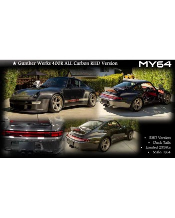 (預訂 Pre-order) MY 1/64 Gunther Werks 911 400R All Carbon RHD Version 全碳纖維HK右舵版本 (限量299臺) (Resin car model)