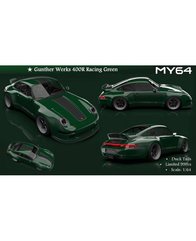 (預訂 Pre-order) MY 1/64 Gunther Werks 911 400R Racing Green賽車綠 (限量99台) (Resin car model)