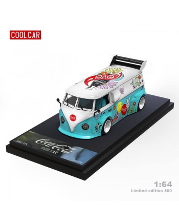 (預訂 Pre-order) CoolCar 1/64 VW T1 限量499台(Diecast car model) Love&Peace (藍白色) 普通版