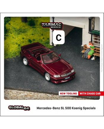 (預訂 Pre-order) Tarmac 1/64 Mercedes-Benz SL 500 Koenig Specials Bordeaux T64G-045-BO (Diecast car model)