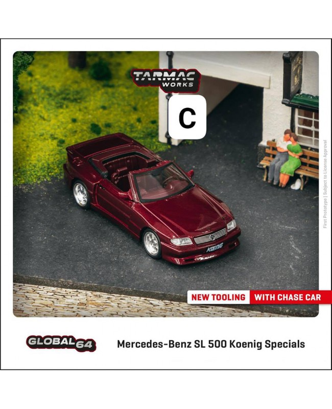 (預訂 Pre-order) Tarmac 1/64 Mercedes-Benz SL 500 Koenig Specials Bordeaux T64G-045-BO (Diecast car model)