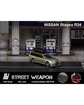 (預訂 Pre-order) Street Weapon 1:64 Stagea R34 (Diecast car model) Green