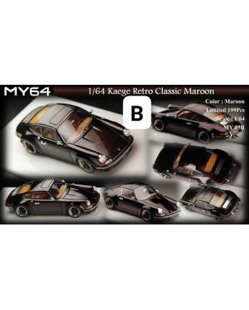 (預訂 Pre-order) MY64 Kaege Retro Classic 911 Maroon 金屬褐紅色 (Resin car model) 限量199台