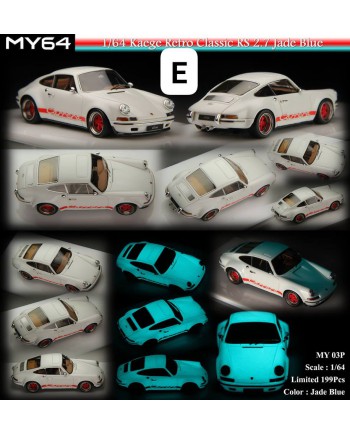 (預訂 Pre-order) MY64 Kaege Retro Classic 911 Jade Blue 翡藍夜色特別版 (Resin car model) 限量199台