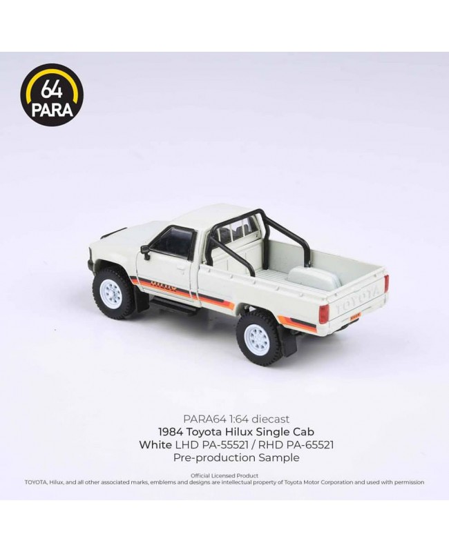 (預訂 Pre-order) PARA64 1/64 1984 Toyota Hilux Single Cab - White (RHD) (Diecast car model)