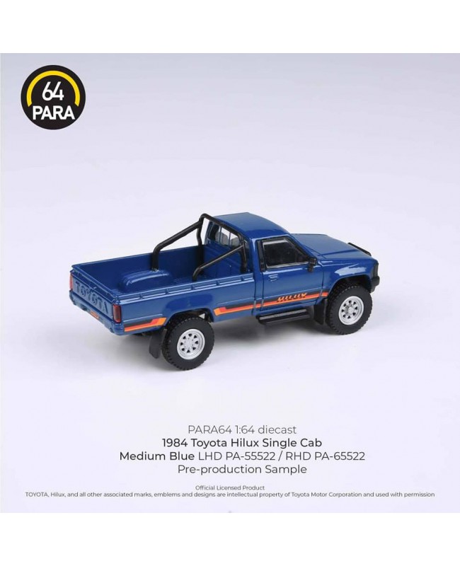 (預訂 Pre-order) PARA64 1/64 1984 Toyota Hilux Single Cab - Medium Blue (RHD) (Diecast car model)