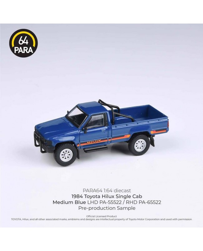 (預訂 Pre-order) PARA64 1/64 1984 Toyota Hilux Single Cab - Medium Blue (RHD) (Diecast car model)