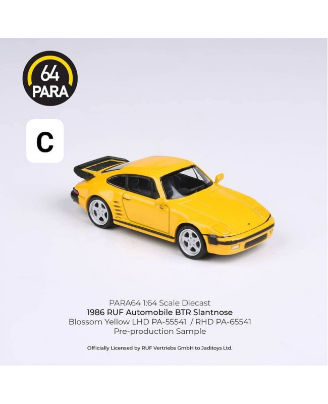 (預訂 Pre-order) PARA64 1/64 1968 RUF BTR Slantnose - Yellow (RHD) (Diecast car model)