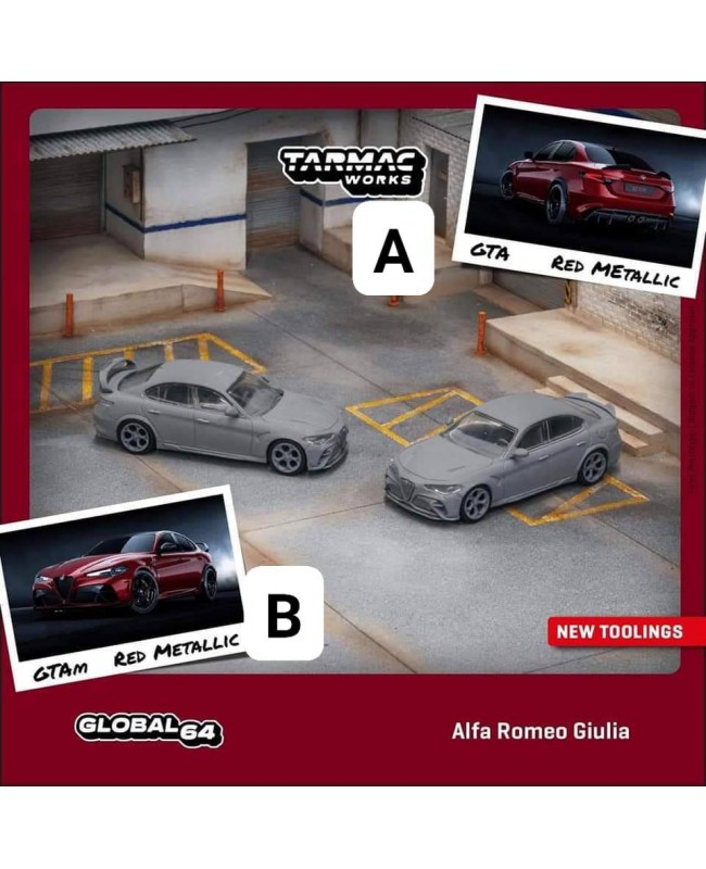 (預訂 Pre-order) Tarmac Works Alfa Romeo Giulia GTA, Red Metallic (#T64G-TL031-RE) (Diecast car model)