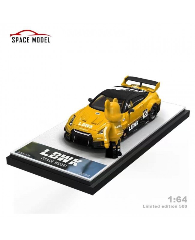 (預訂 Pre-order) Space Model 1/64 GTR LBWK (Diecast car model) 黃色+公仔熊