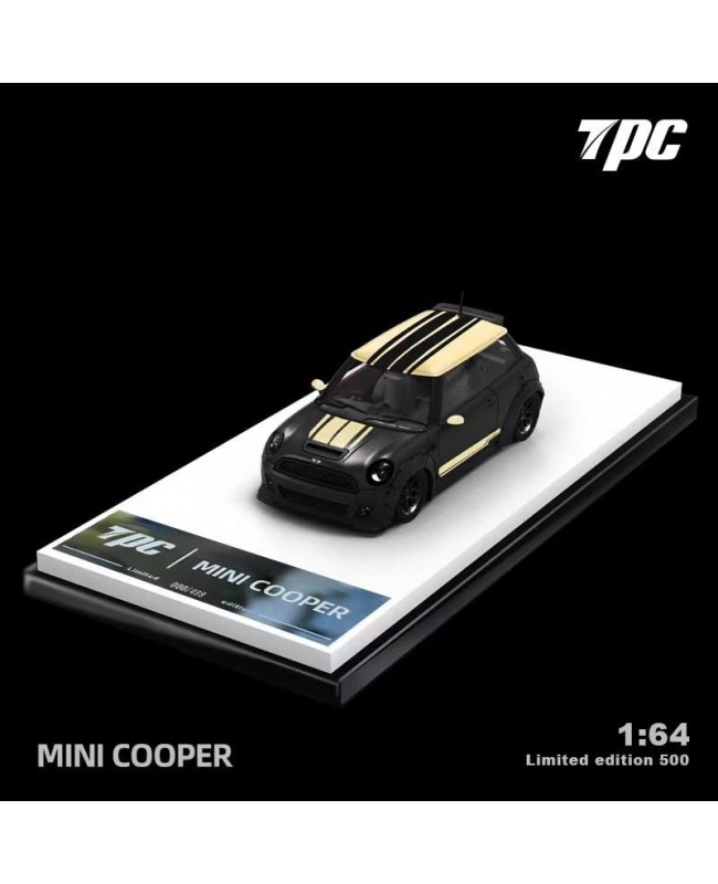 (預訂 Pre-order) TPC 1/64 LBWK Mini Cooper (Diecast car model) 金屬黑+金條紋