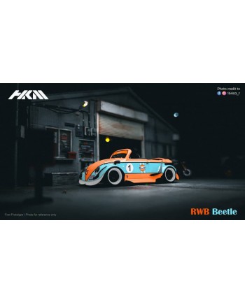 (預訂 Pre-order) HKM 1:64 RWB Beetle (Diecast car model) 限量599台 Gulf海灣1號白輪