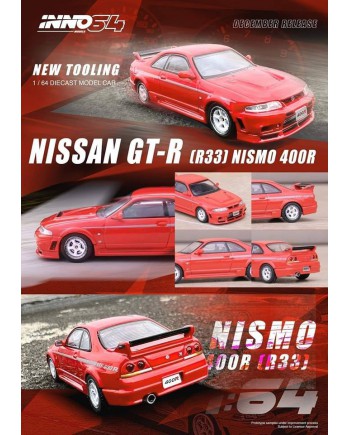 (預訂 Pre-order) Inno64 IN64-400R-SCR Nissan Skyline GT-R (R33) NISMO 400R Super Clear Red II (Diecast car model)