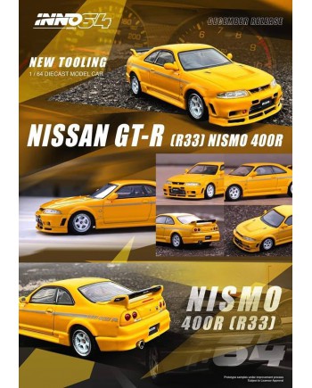 (預訂 Pre-order) Inno64 IN64-400R-LYL Nissan Skyline GT-R (R33) NISMO 400R Lightning Yellow (Diecast car model)