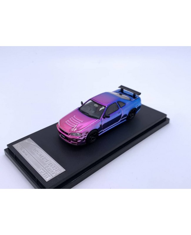 (預訂 Pre-order) Stance Hunters SH 1:64 Skyline GT-R R34 Nismo Z-Tune Gradient Chrome Purple Blue 電鍍漸變紫藍 (Diecast car model) 限量399台