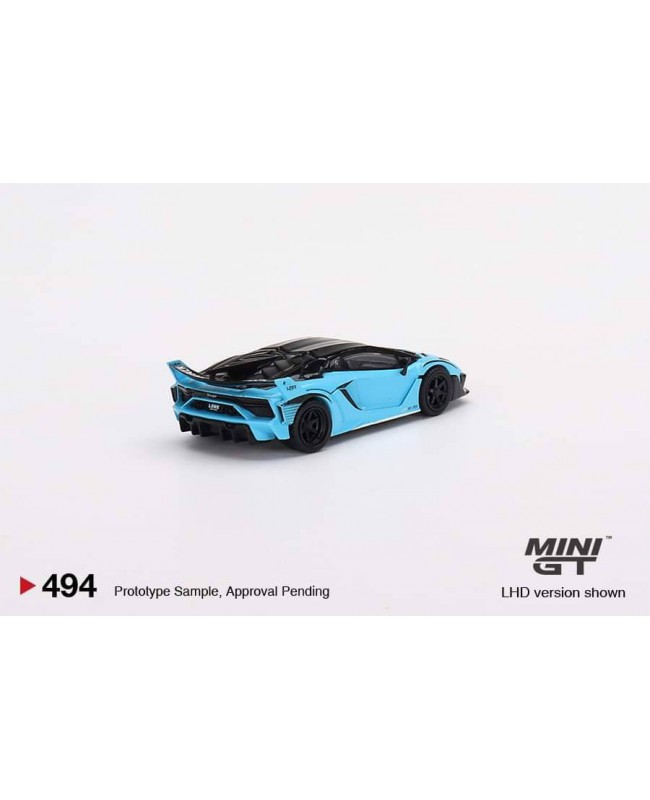 (預訂 Pre-order) Mini GT 1/64 MGT00494-R - Lamborghini LB-Silhouette Works Aventador GT EVO Baby Blue RHD (Diecast car model)