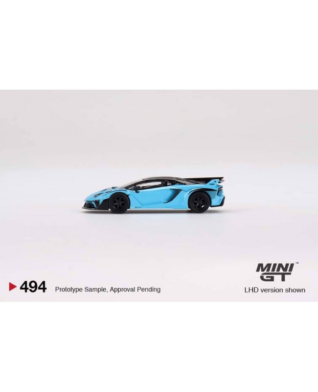 (預訂 Pre-order) Mini GT 1/64 MGT00494-R - Lamborghini LB-Silhouette Works Aventador GT EVO Baby Blue RHD (Diecast car model)