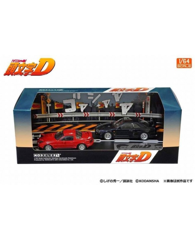 (預訂 Pre-order) Hi Story Initial D Modeler's 1:64 Vol. 11 MD64211
4th Stage Suetsugu Tooru Roadster (NA6CE) Red & Atsuro Kawai Skyline (ER34) purple blue (Diecast car model)