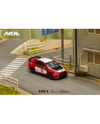 (預訂 Pre-order) HKM 1:64 Lancer Evolution EVO X Final Edition (Diecast car model) White Red #10