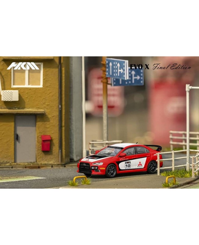 (預訂 Pre-order) HKM 1:64 Lancer Evolution EVO X Final Edition (Diecast car model) White Red #10