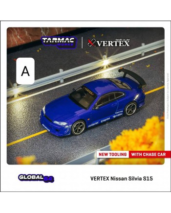 (預訂 Pre-order) TARMAC WORKS T64G-023-BL  VERTEX Nissan Silvia S15 Blue Metallic (Diecast car model)
