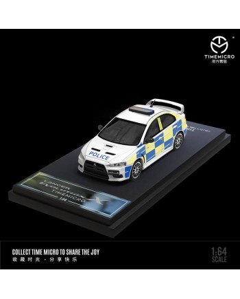 (預訂 Pre-order) TimeMicro TM 1/64 Lancer EVO X, police car pattern (Diecast car model) 白色普通版