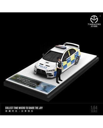 (預訂 Pre-order) TimeMicro TM 1/64 Lancer EVO X, police car pattern (Diecast car model) 白色人偶版 (限量999台)