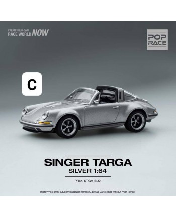(預訂 Pre-order) Pop Race 1/64 Singer Targa Silver (PR64-SGTA-SL01) (Diecast car model)