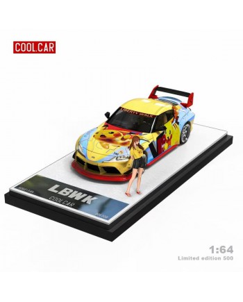 (預訂 Pre-order) CoolCar 1:64 Toyota Supra LBWK (Diecast car model) 黃色人偶版