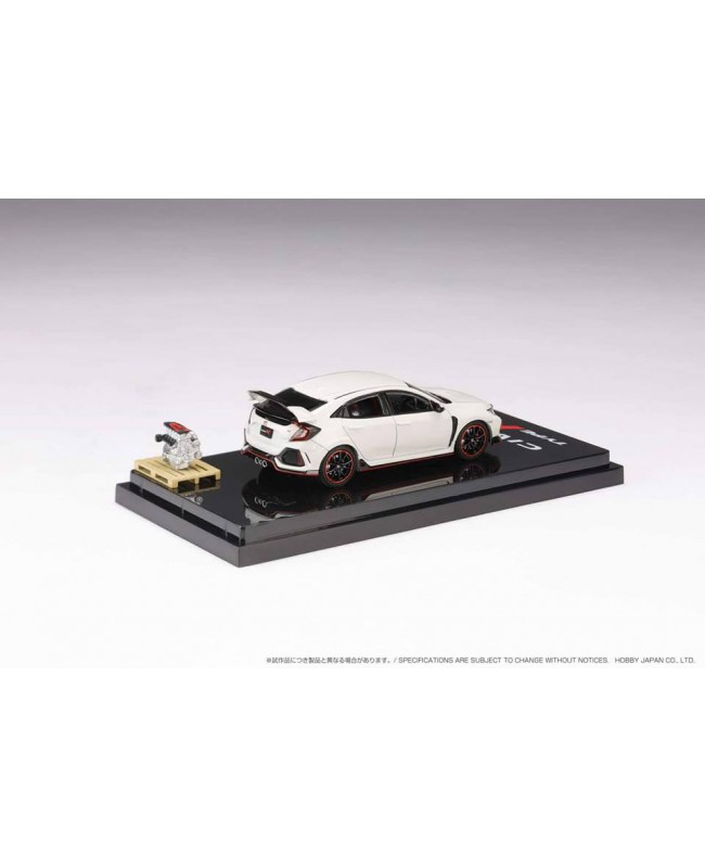 (預訂 Pre-order) HobbyJAPAN 1/64 Honda CIVIC TYPE R (FK8) 2017 with Engine Display Model (Diecast car model) HJ641055AW : Championship White