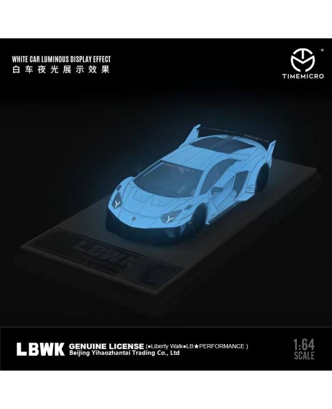 (預訂 Pre-order) Time Micro TM LBWK 1/64 Lambor LP700 GT EVO 爆裂纹 (Diecast car model) 白色夜光人偶版