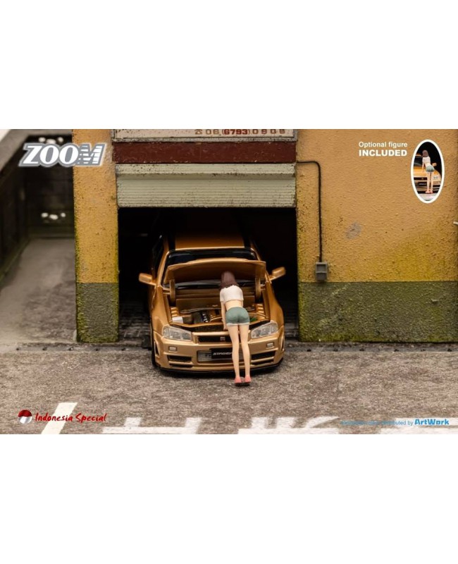 (預訂 Pre-order) Zoom 1/64 Stagea 1代 WC34 260RS Wagon (Diecast car model) 印尼特別版 人偶版 白衣女人偶