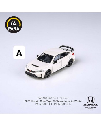 (預訂 Pre-order) PARA 1/64 PA-65581 2023 Honda Civic Type R FL5 Championship White RHD (Diecast car model) 