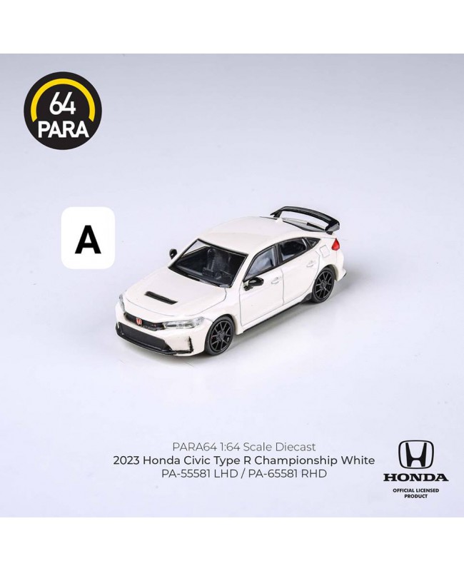 (預訂 Pre-order) PARA 1/64 PA-65581 2023 Honda Civic Type R FL5 Championship White RHD (Diecast car model) 