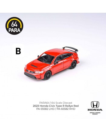 (預訂 Pre-order) PARA 1/64 PA-65582 2023 Honda Civic Type R FL5 Rallye Red RHD (Diecast car model) 