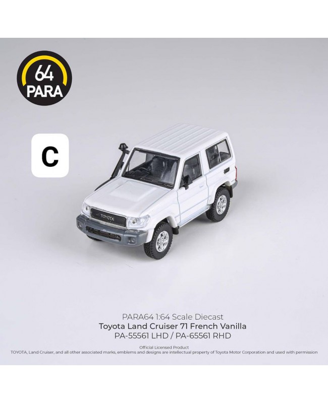 (預訂 Pre-order) PARA 1/64 PA-65561 2014 Toyota Land Cruiser 71 Short Wheel Base French Vanilla RHD (Diecast car model) 