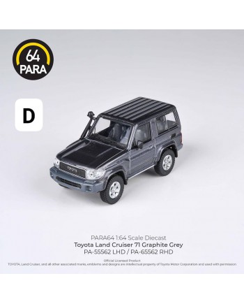 (預訂 Pre-order) PARA 1/64 PA-65562 2014 Toyota Land Cruiser 71 Short Wheel Base Graphite Grey RHD (Diecast car model) 