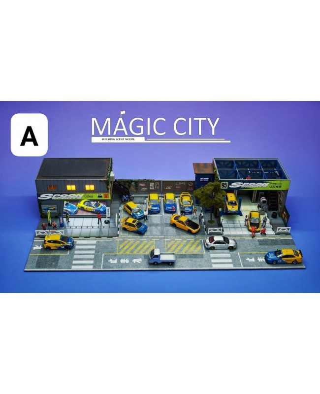 (預訂 Pre-order) Magic City 1/64 場景 110045 Spoon展廳&修理廠