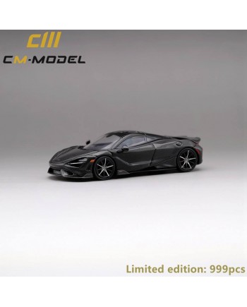 (預訂 Pre-order) CM Model 1:64 Mclaren 765LT (限量999台) 尾翼可上下活動，含可替換輪框 Carbon Black 碳纖黑 (Diecast car model)